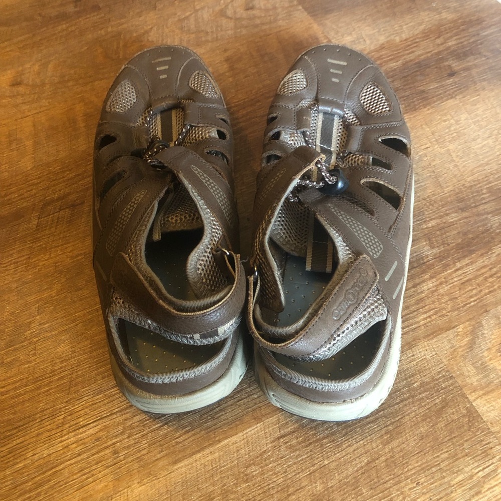 OrthoFeet Bio Fit 593 Men's Brown Leather Sandals Size 14 Medium - Picture 6 of 7